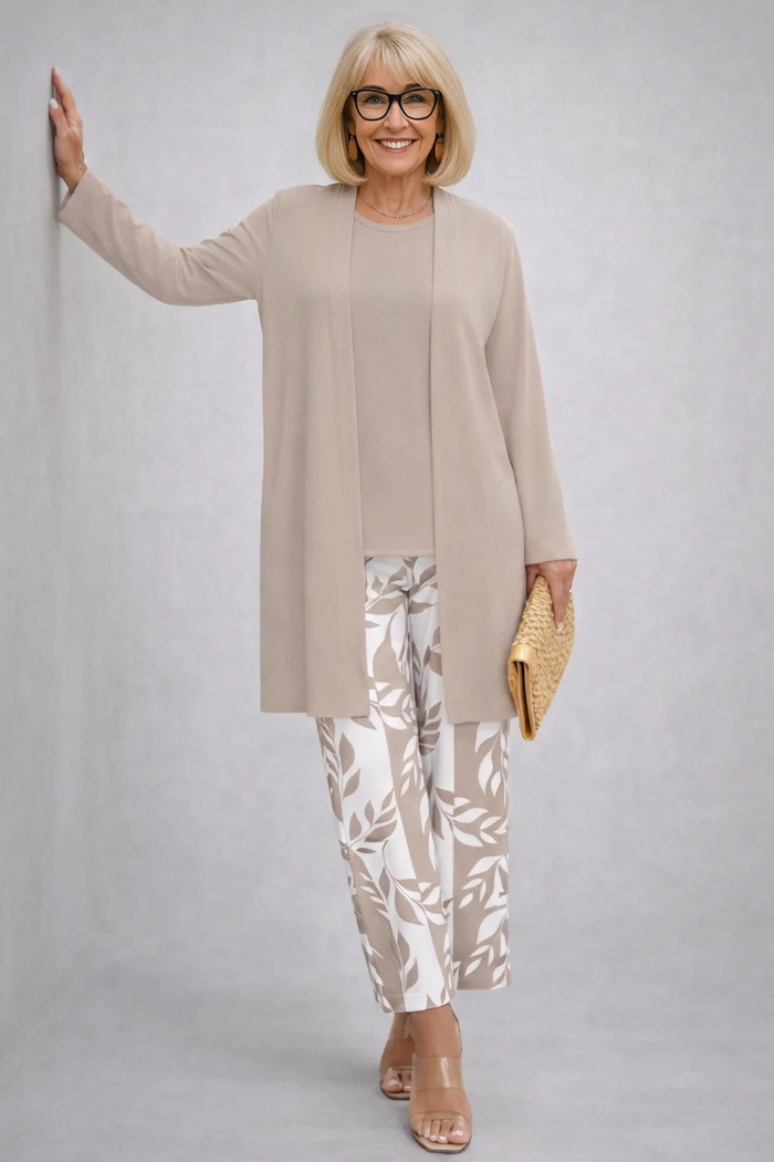 Erynn | Beige Botanical Three-Piece Set