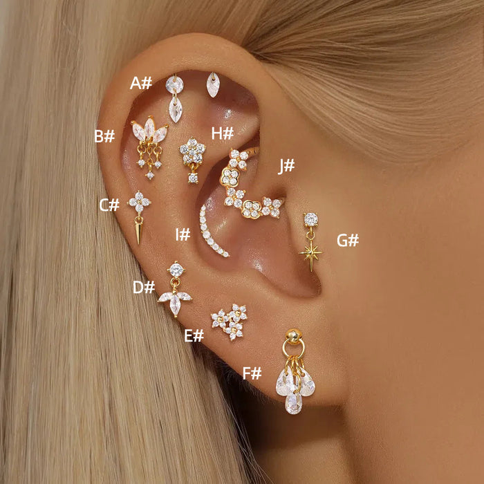 Estella | Gold-Plated Johana-marie Earrings with Textured Surface