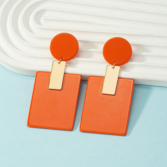 Eva | Geometric Coral Earrings