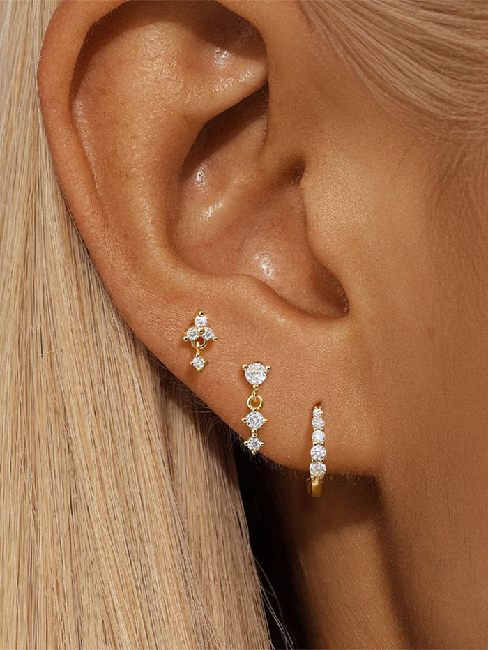Eva | Gold-Plated Earrings with Simple Shine
