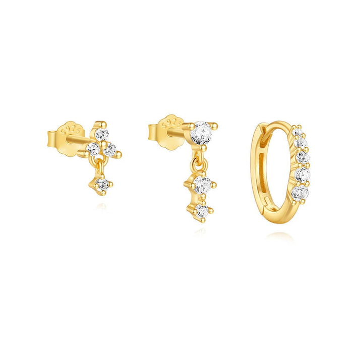 Eva | Gold-Plated Earrings with Simple Shine