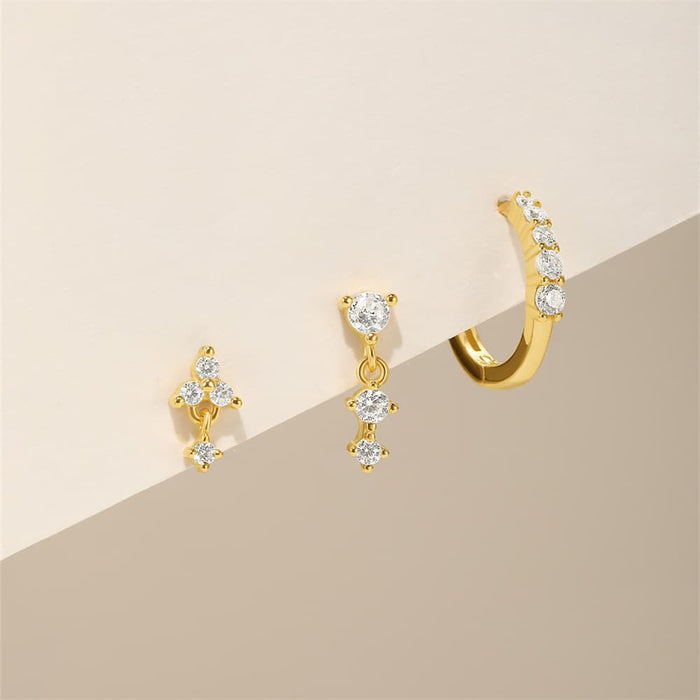 Eva | Gold-Plated Earrings with Simple Shine
