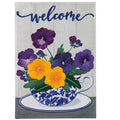 Evergreen- Flower Teacup Garden Flag
