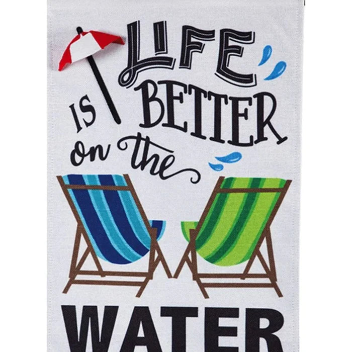 Evergreen- Life is better on the beach garden flag