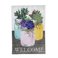 Evergreen- Mason Jar Succulents House Flag