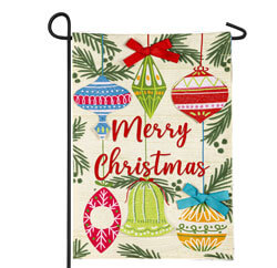 Evergreen- Merry Christmas Ornaments Garden Flag