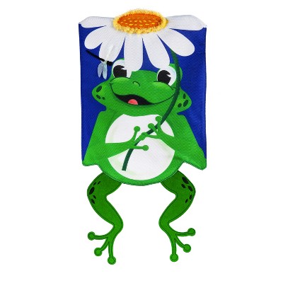Evergreen- Shaped frog garden flag