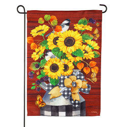 Evergreen- Sunflower Milk Can House Flag