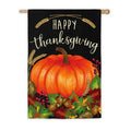 Evergreen- Thanksgiving Pumpkin House Flag