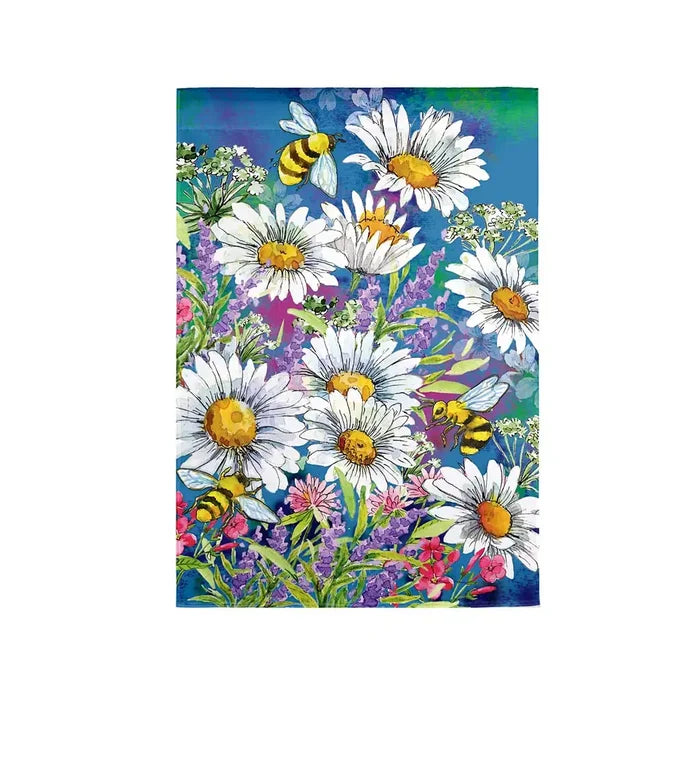 Evergreen- Watercolor Daisies Garden Flag