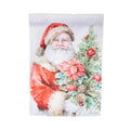 Evergreen | Santa & Christmas Tree Suede Garden Flag