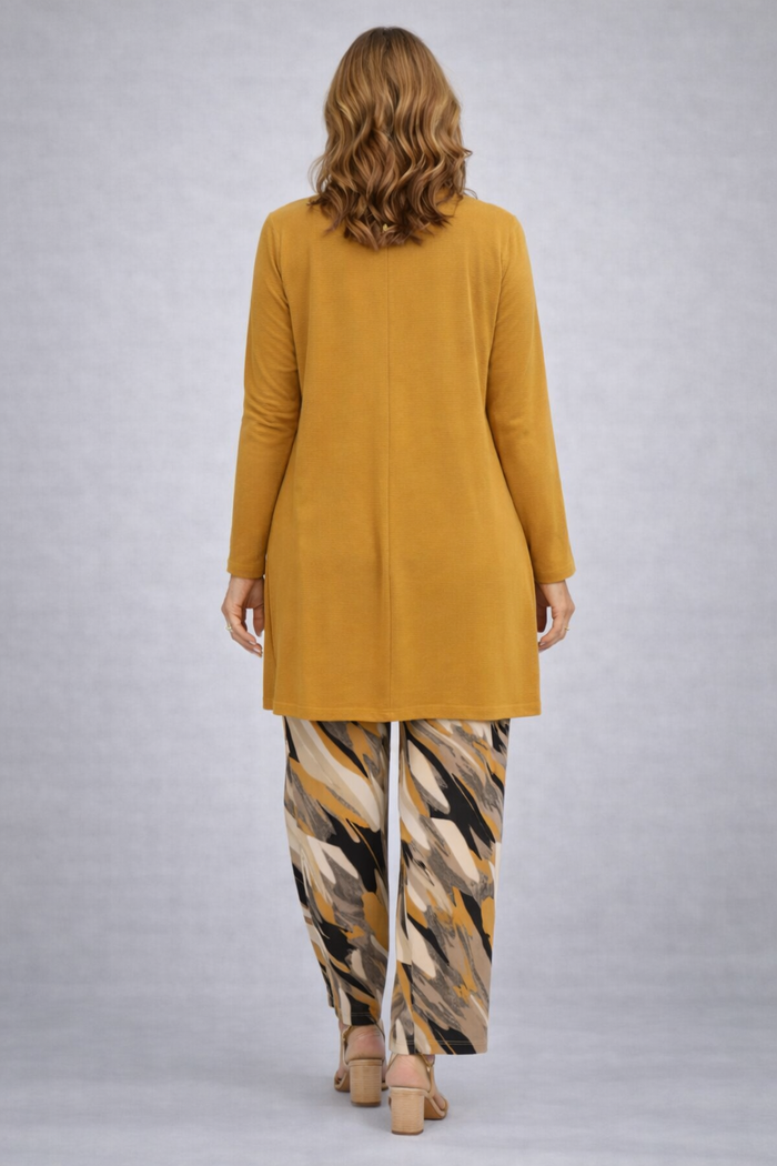 Faelina | Ochre Abstract Print Three-Piece Set