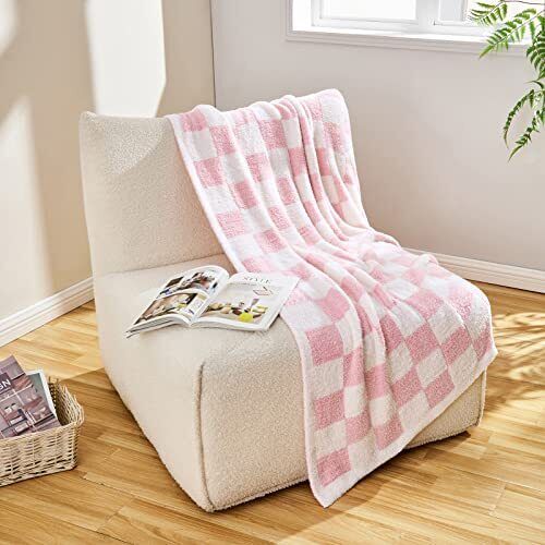 Faire | Penny Blanket Single Pink Check