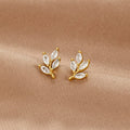 Felicita | Gold-Plated Earrings with Leaf Detail