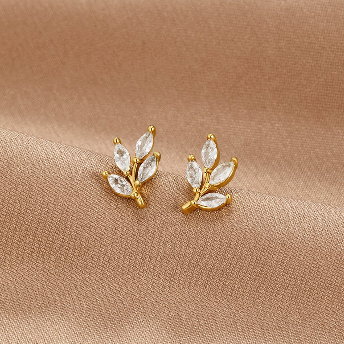 Felicita | Gold-Plated Earrings with Leaf Detail
