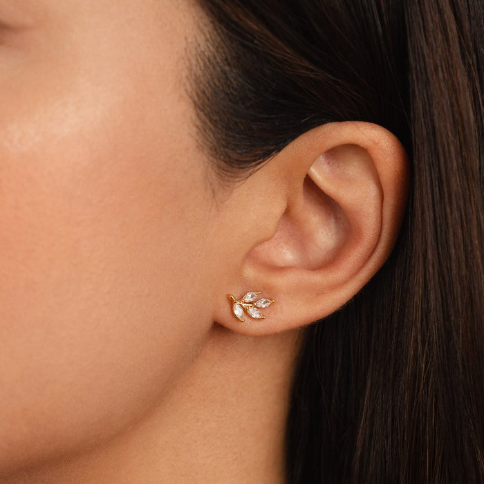 Felicita | Gold-Plated Earrings with Leaf Detail
