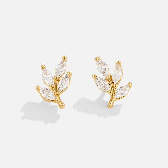 Felicita | Gold-Plated Earrings with Leaf Detail