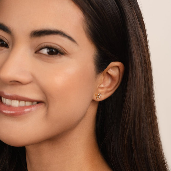 Felicita | Gold-Plated Earrings with Leaf Detail