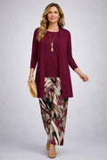 Fiamma | Berry Abstract Print Three-Piece Set