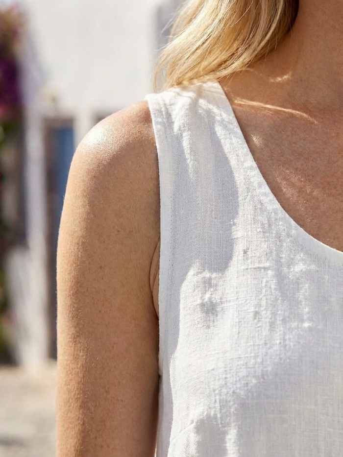 Filipina | Sleeveless with Neckline Round Midi Dress