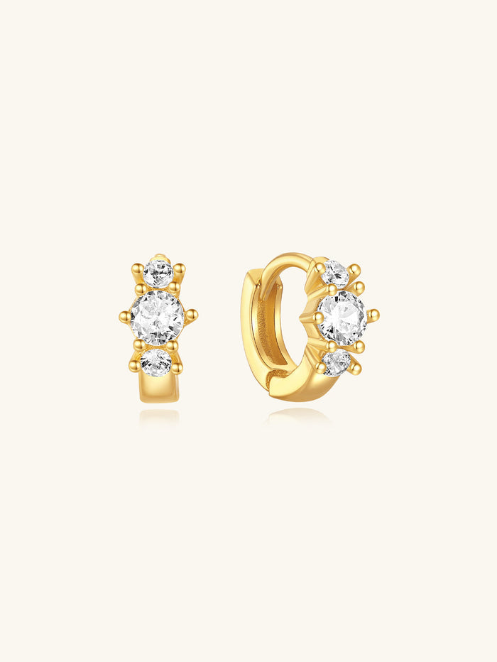 Frieda | Gold-Plated Delicate Earrings with Playful Touch