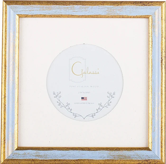 Galassi | Blue/Gold Florentine 2.75"x2.75" Circle Mat Picture Frame