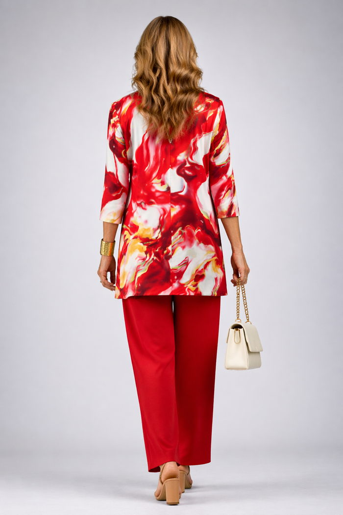 Gelsey | Red Floral Three-Piece Set