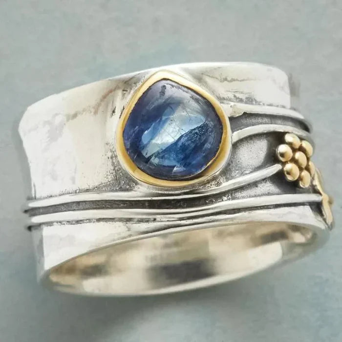 Gertrude | Meditation Ring with Precious Stones Czech