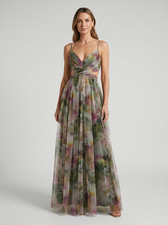 Giselle | With Floral Print Maxi Dress