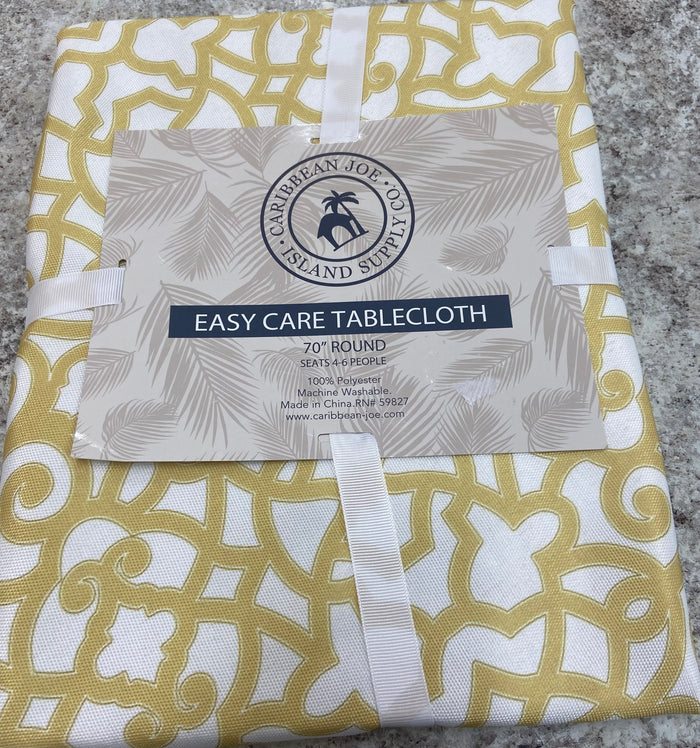 Gold & White Easy Care Tablecloth