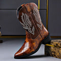 Grained Artisan Leather Boots
