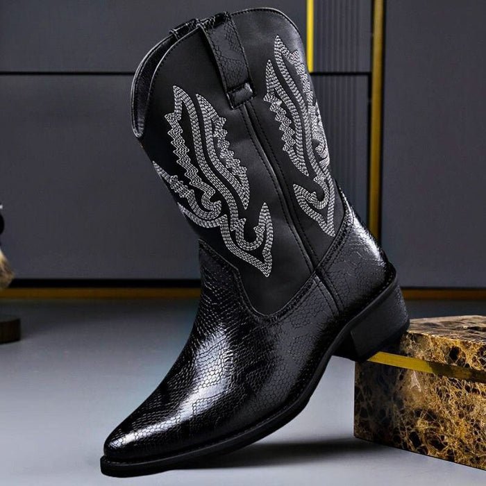 Grained Artisan Leather Boots