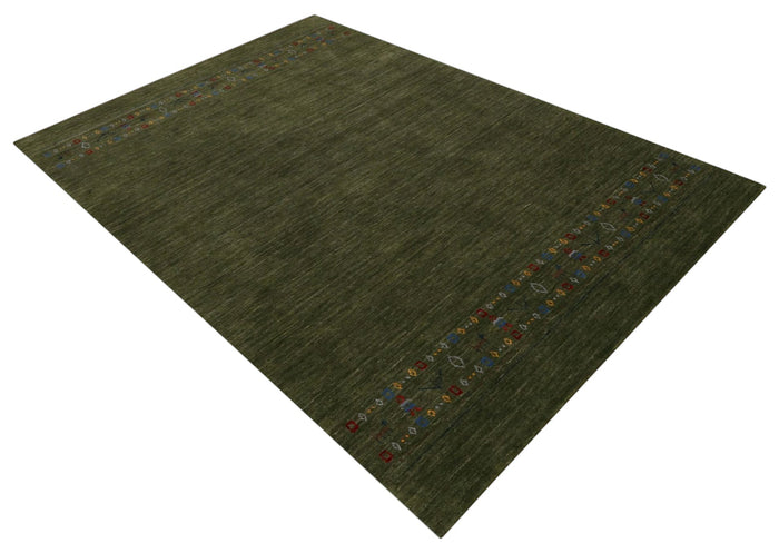Green Contemporary Design Hand Loomed Wool Area Rug - The Rug Decor