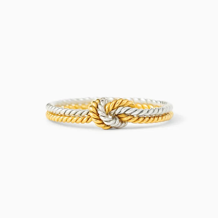 Greta | Gold-Plated Braided Mom Ring
