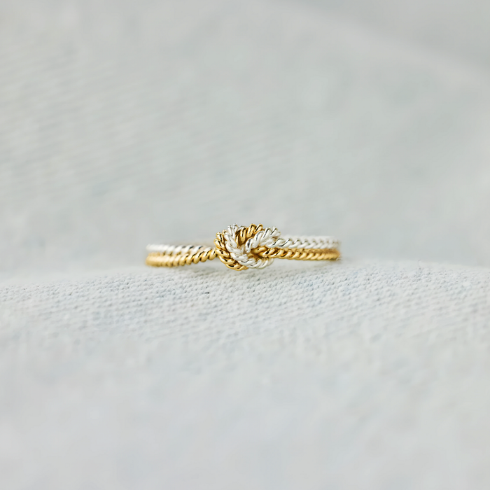Greta | Gold-Plated Braided Mom Ring