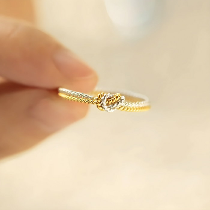 Greta | Gold-Plated Braided Mom Ring