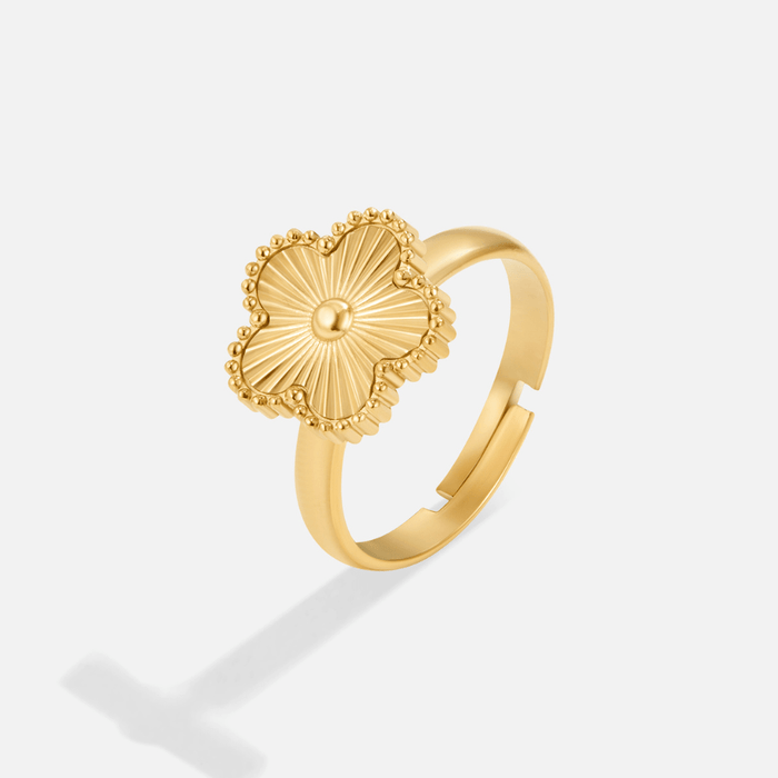 Greta | Gold-Plated Ring with Four Leaves Clover