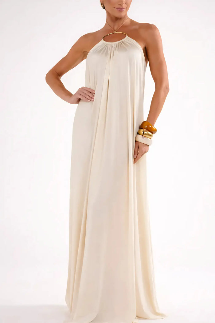 Greta | Halter Maxi Dress with Chain Detail