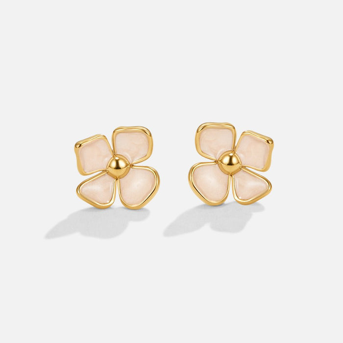 Greta | Round Earrings with Floral Motif