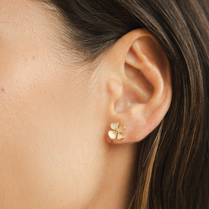 Greta | Round Earrings with Floral Motif