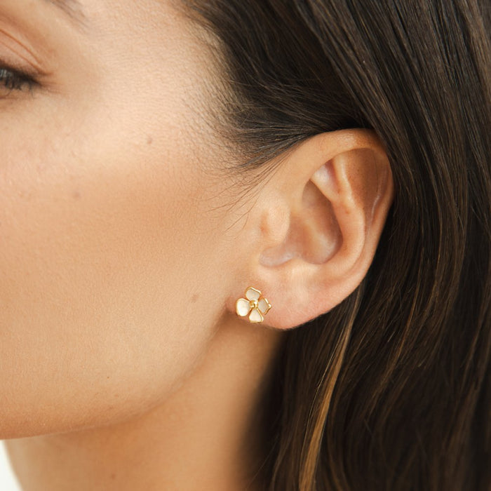 Greta | Round Earrings with Floral Motif