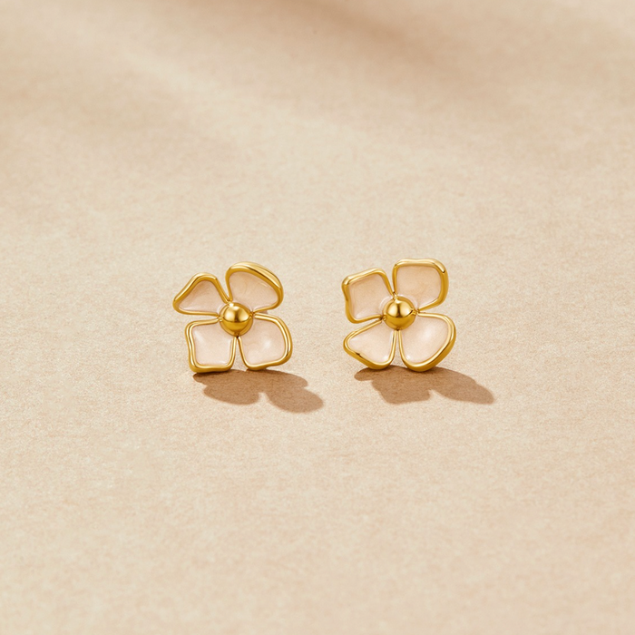 Greta | Round Earrings with Floral Motif