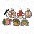 Groovy Christmas Ornaments Cookie Cutters. 5 piece set.