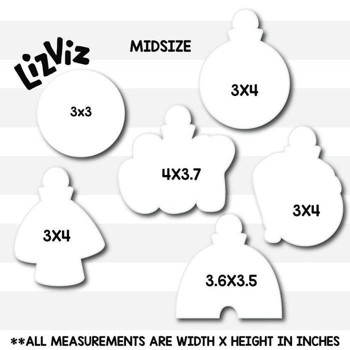 Groovy Christmas Ornaments Cookie Cutters. 5 piece set.