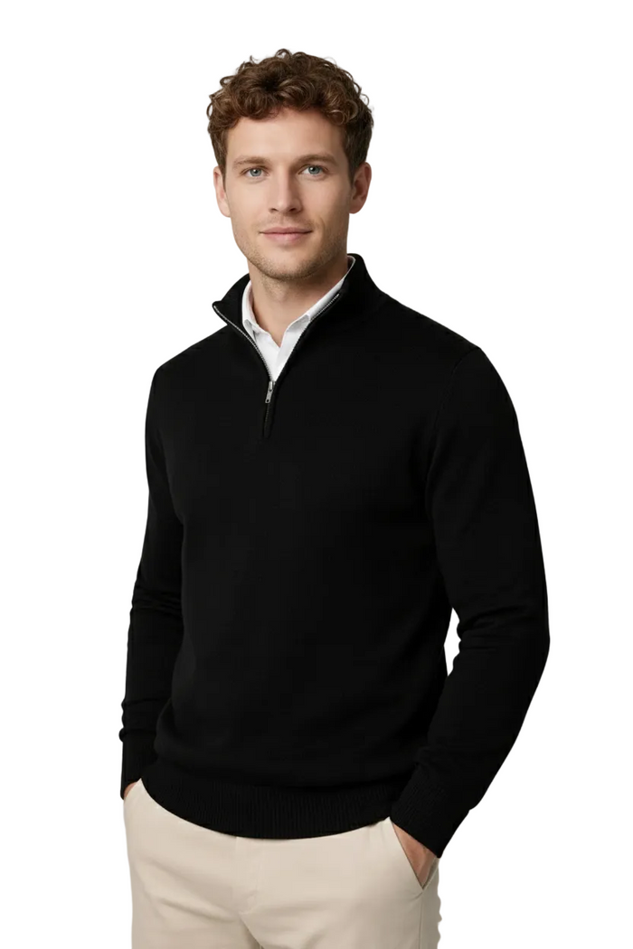 Half-Zip High Neck Jumper