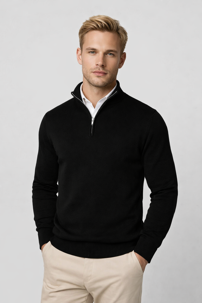 Half-Zip High Neck Jumper