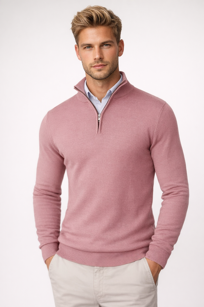 Half-Zip High Neck Jumper