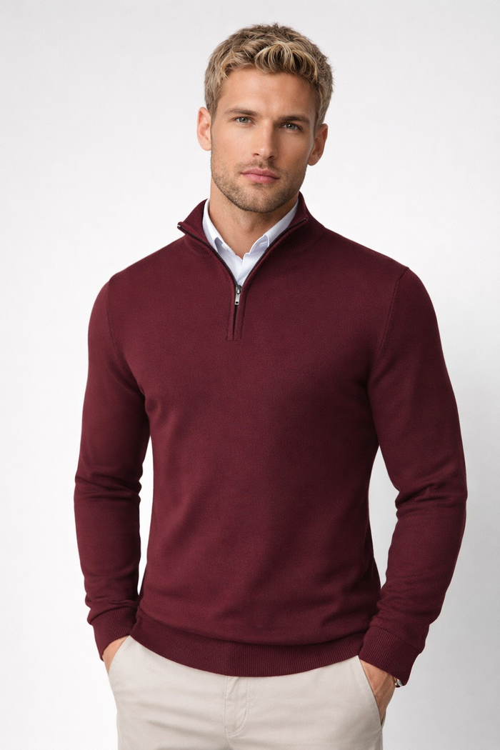 Half-Zip High Neck Jumper