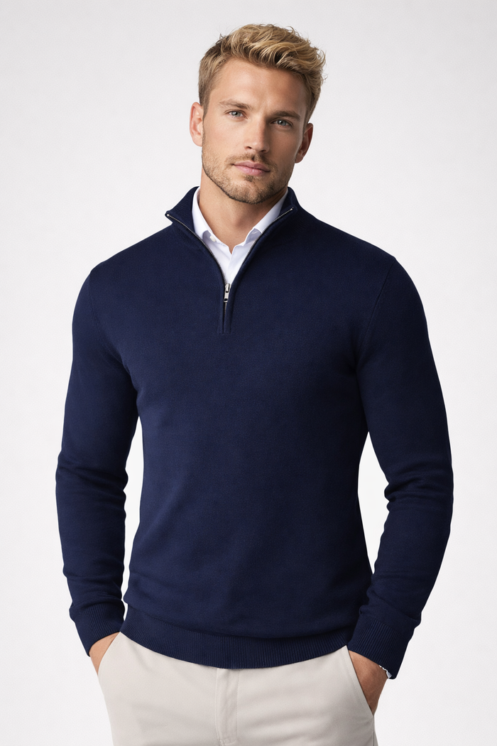 Half-Zip High Neck Jumper
