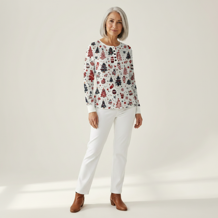 Halla - Nordic Christmas Waffle Henley